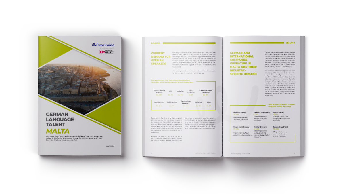 Nachfrage und Verfügbarkeit von deutschsprachigen Mitarbeitern in Malta – Analyse (EN)